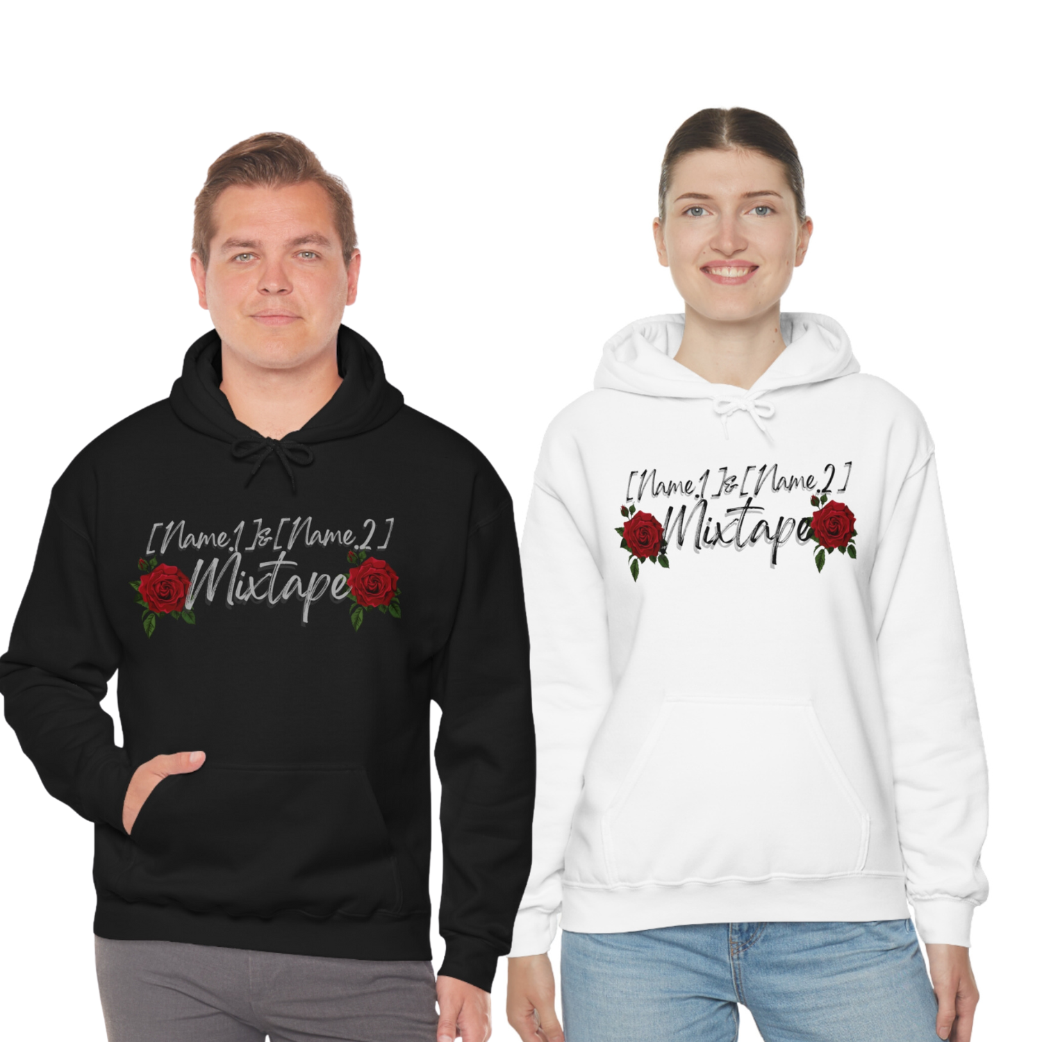 The Rock & Roll Design Mixtape For Couples and Best Friends Unisex Heavy Blend™ Hooded Sweatshirt