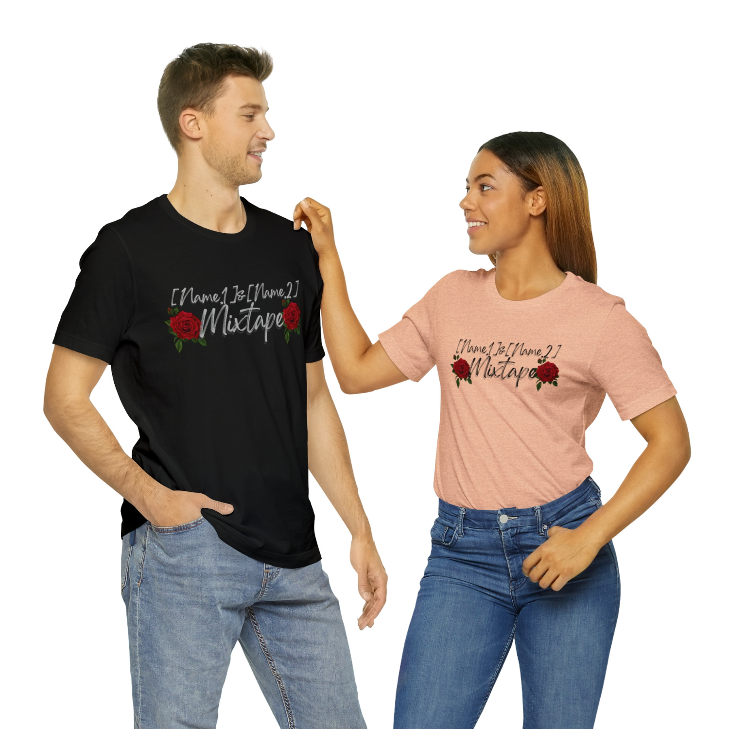 The Rock & Roll Design Mixtape for Couples and Best Friends Unisex Jersey Short Sleeve Tee