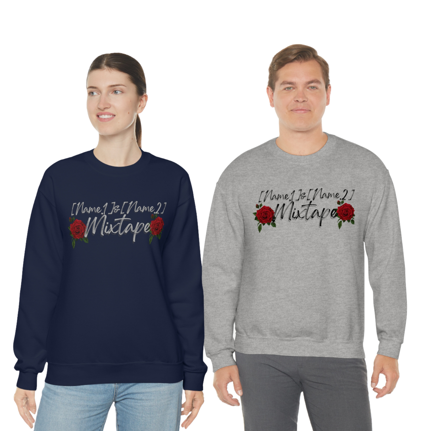 The Rock & Roll Design Mixtape For Couples and Best Friends Unisex Heavy Blend™ Crewneck Sweatshirt