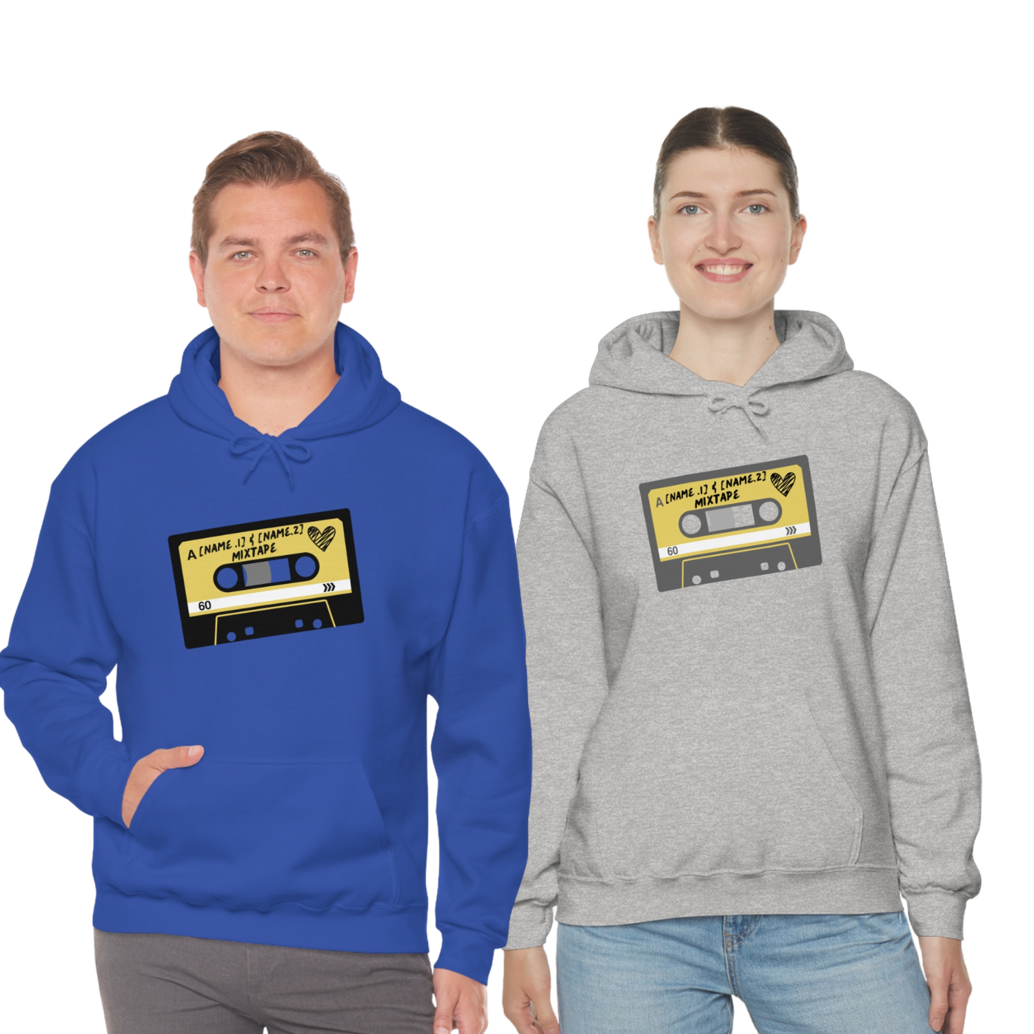 The Cassette Design Mixtape for Couples and Best Friends Unisex Heavy Blend™ Hooded Sweatshirt