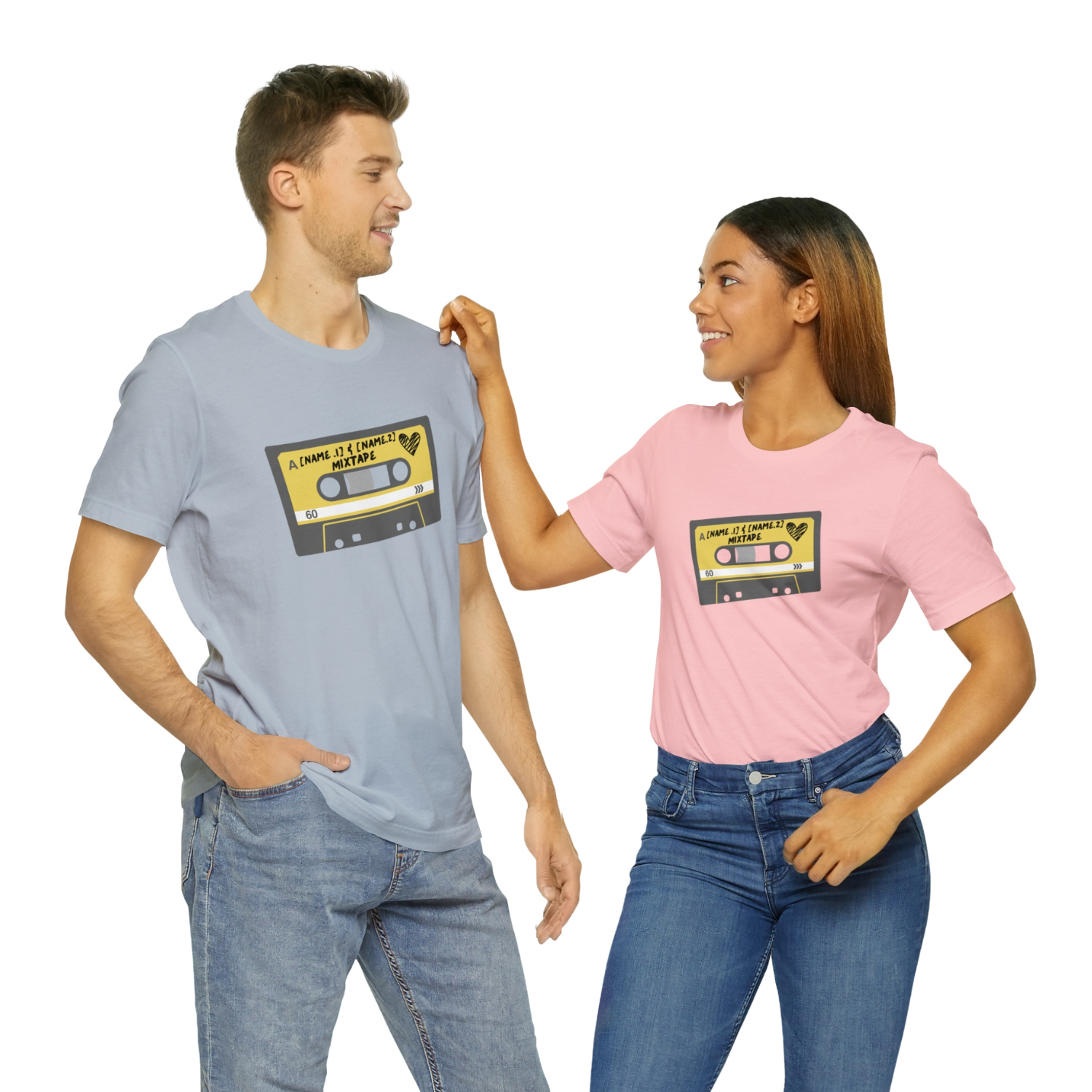 The Cassette Design Mixtape for Couples and Best Friends Unisex Jersey Short Sleeve Tee