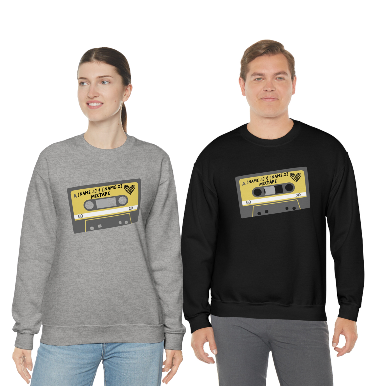 The Cassette Design Mixtape for Couples and Best Friends Unisex Heavy Blend™ Crewneck Sweatshirt